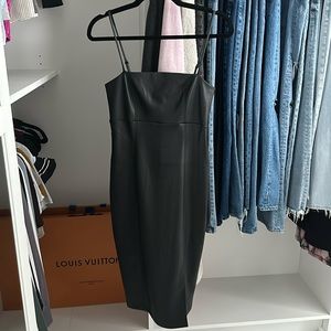 Express faux leather dress